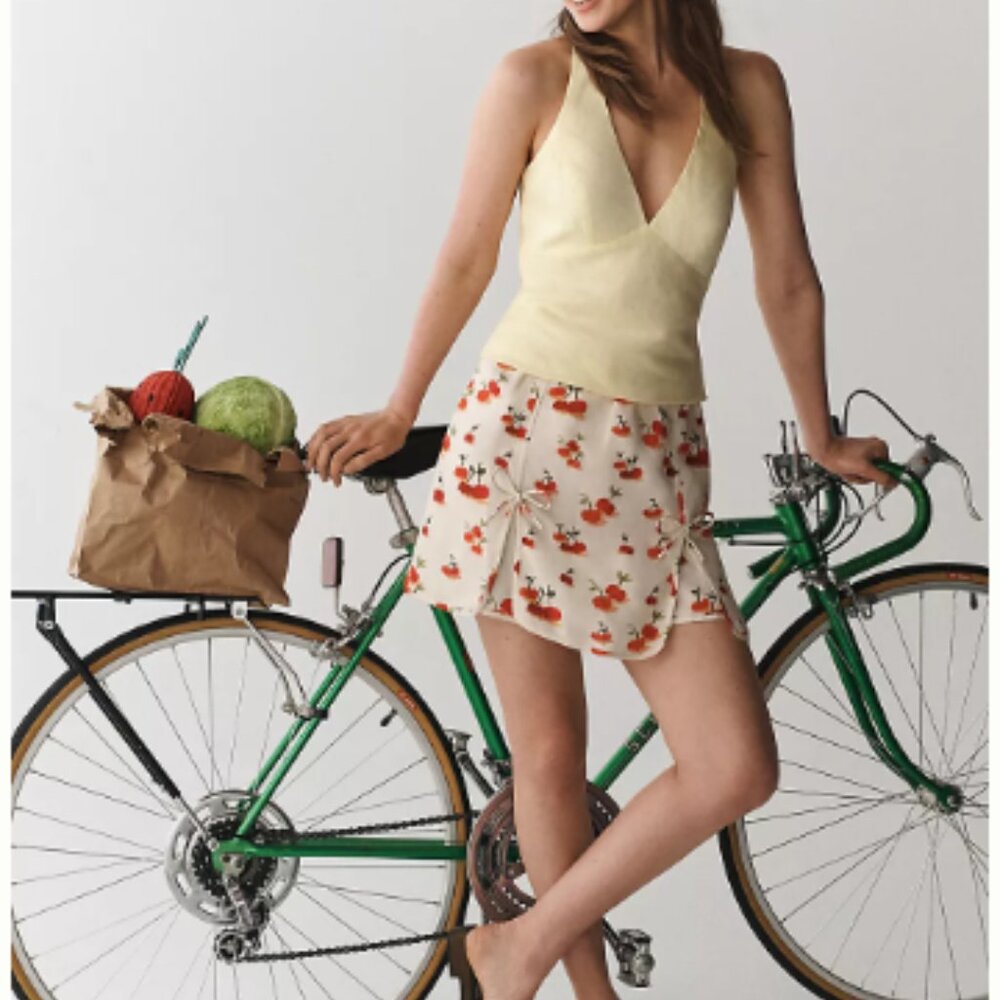Farm Rio x Anthropologie Cherry Linen Blend Skort - S - NWT - Picture 6 of 6